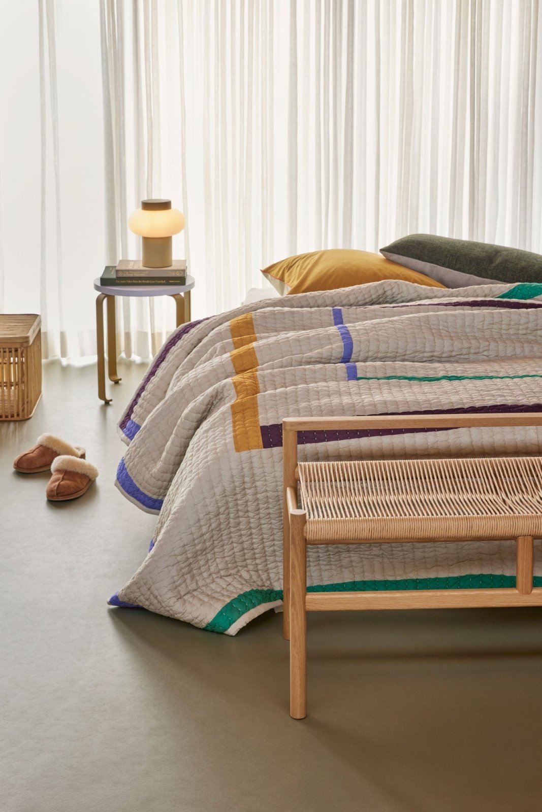 Hübsch Twist Överkast 260x260, Sand - Azalea Home