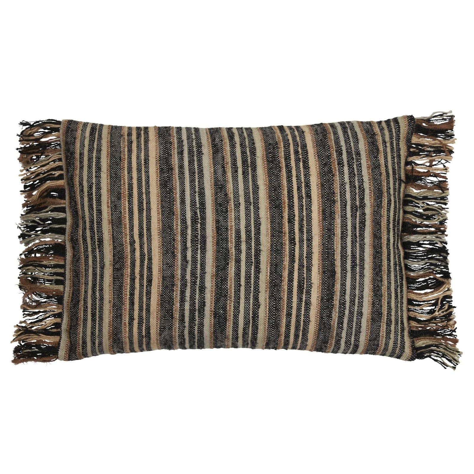 Jakobsdals Skyla Fringe Kuddfodral 40x60, Svart - Azalea Home