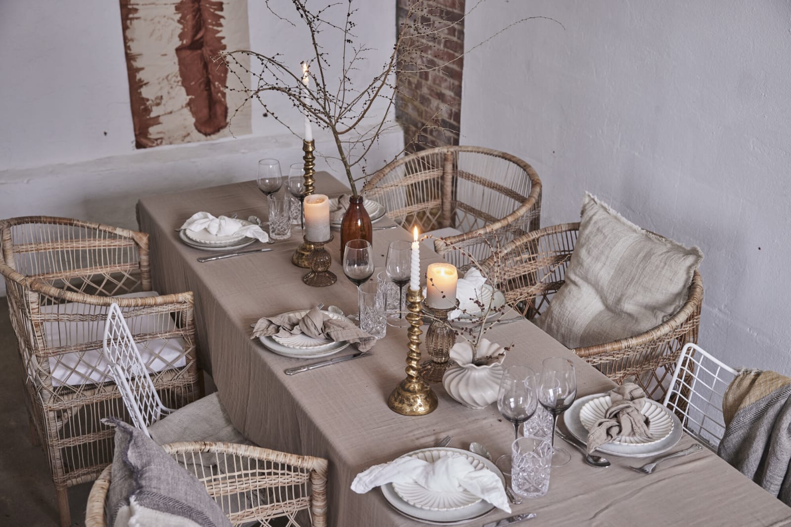 Lene Bjerre Angela duk 220x140, Linen - Azalea Home