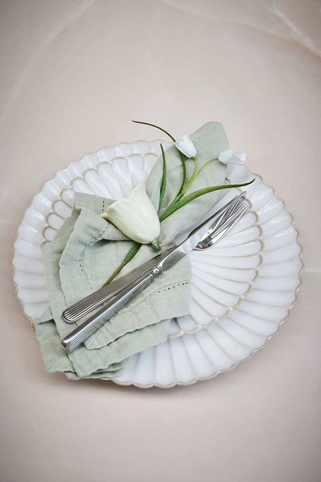 Lene Bjerre Angela servett 45x45 cm, Sage Green - Azalea Home