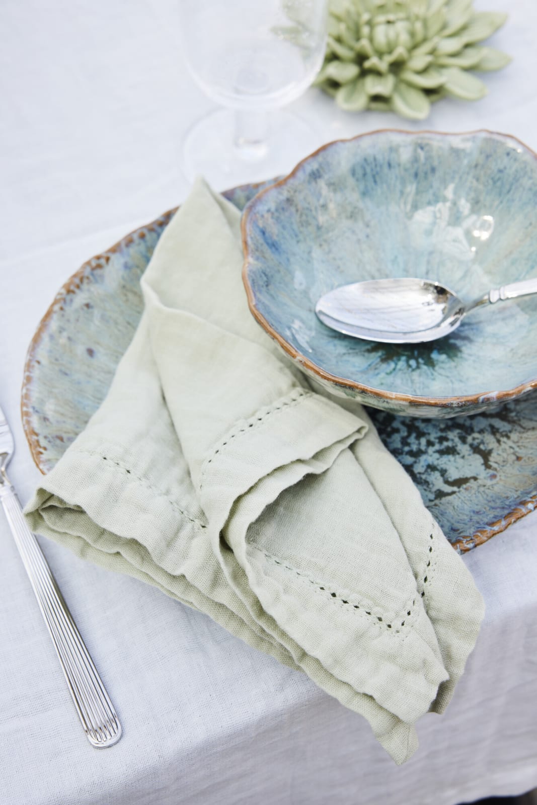 Lene Bjerre Angela servett 45x45 cm, Sage Green - Azalea Home