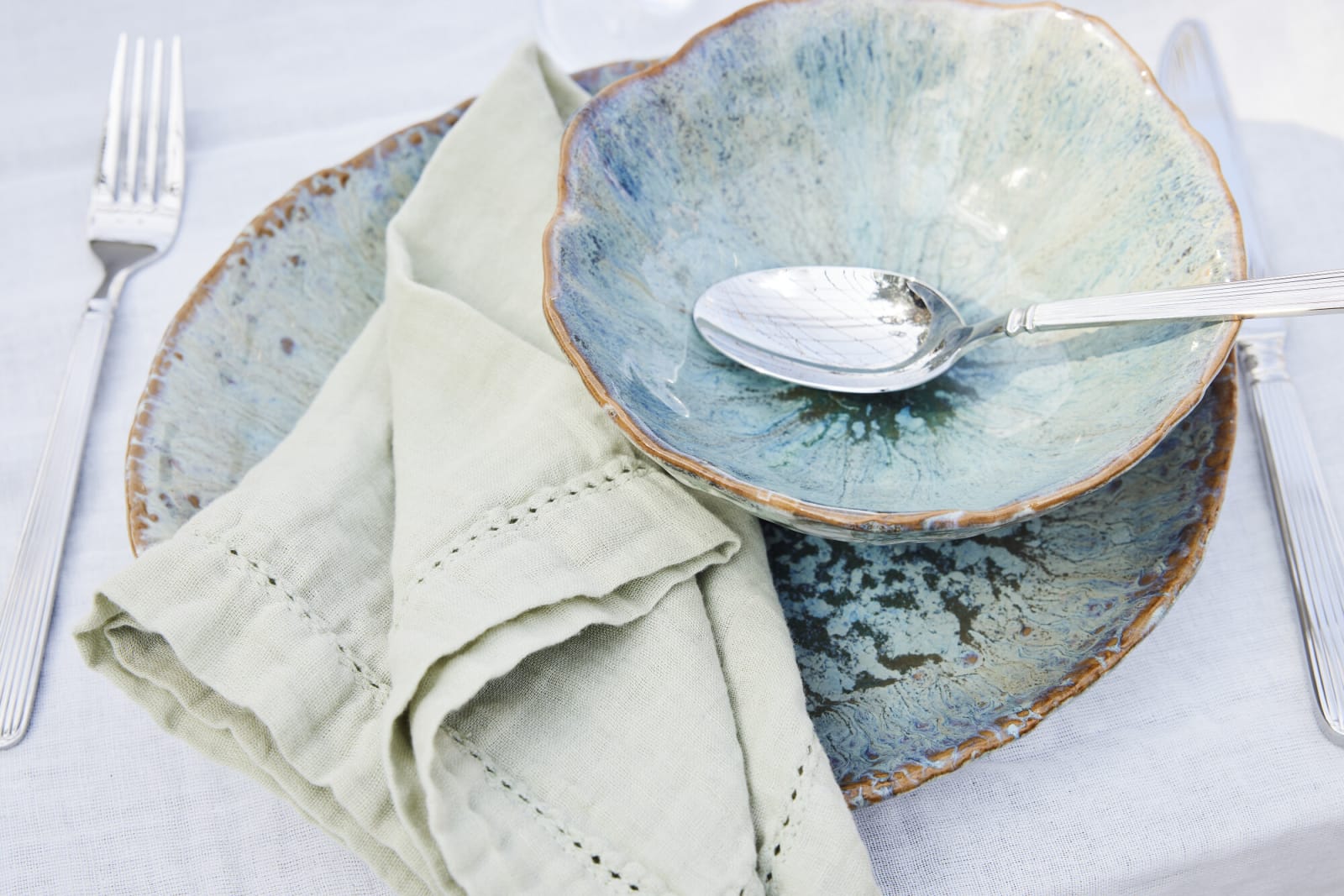 Lene Bjerre Angela servett 45x45 cm, Sage Green - Azalea Home