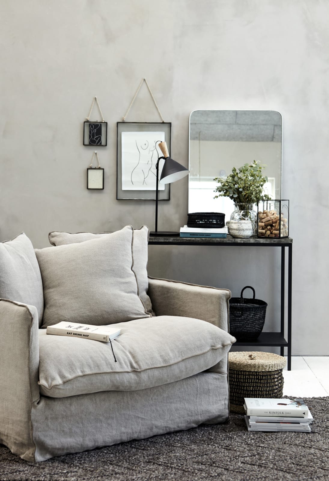 Lene Bjerre Dara Fåtölj, Dark Linen - Azalea Home