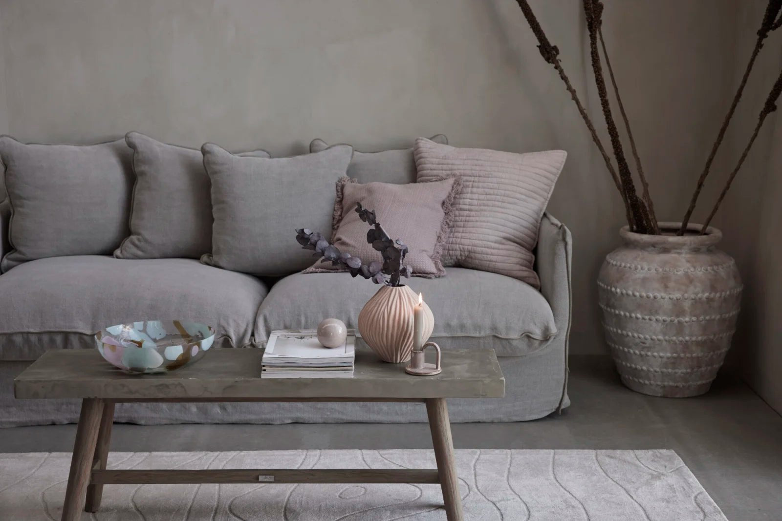 Lene Bjerre Dara Soffa 3 - Sits, Dark Linen - Azalea Home