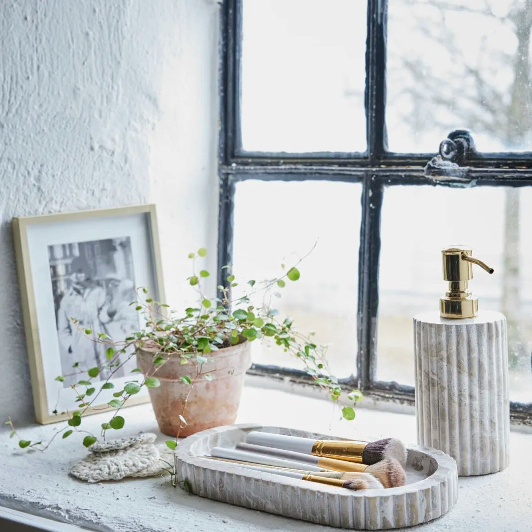 Lene Bjerre Eliana bricka marmor 25x12.5, Linen - Azalea Home