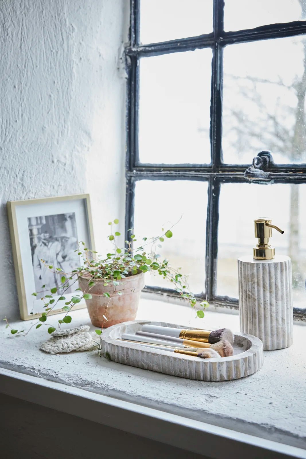 Lene Bjerre Eliana bricka marmor 25x12.5, Linen - Azalea Home