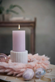 Lene Bjerre Eliana ljusstake 5x10 marmor, Vit - Azalea Home