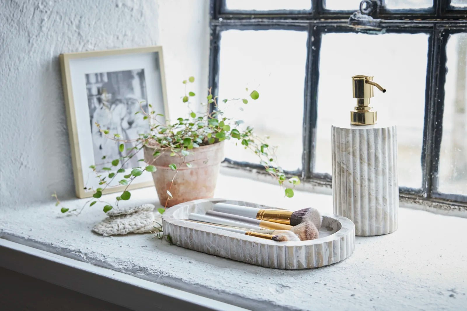 Lene Bjerre Eliana Tvålpump Marmor, Linen - Azalea Home
