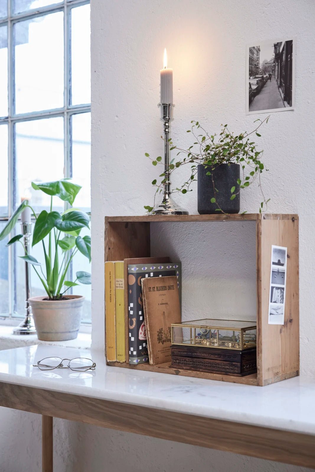 Lene Bjerre Ellia burk 11,5x9 marmor, Svart - Azalea Home