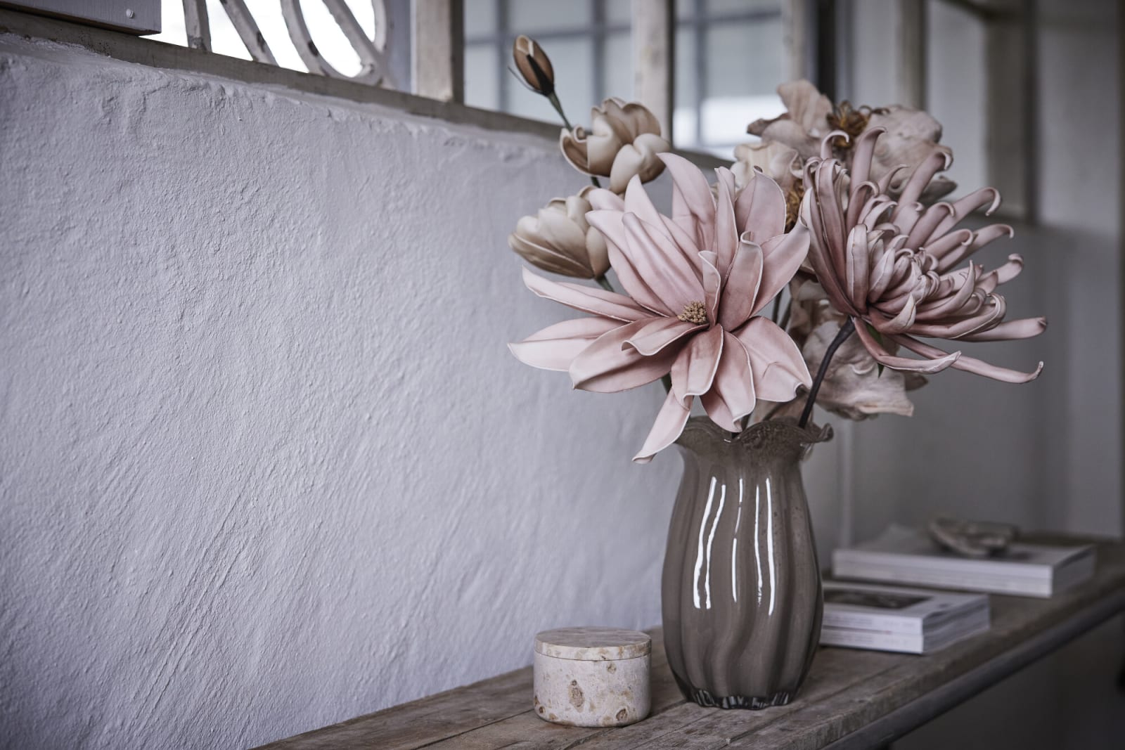 Lene Bjerre Ellia burk 7,5x11 marmor, Beige - Azalea Home