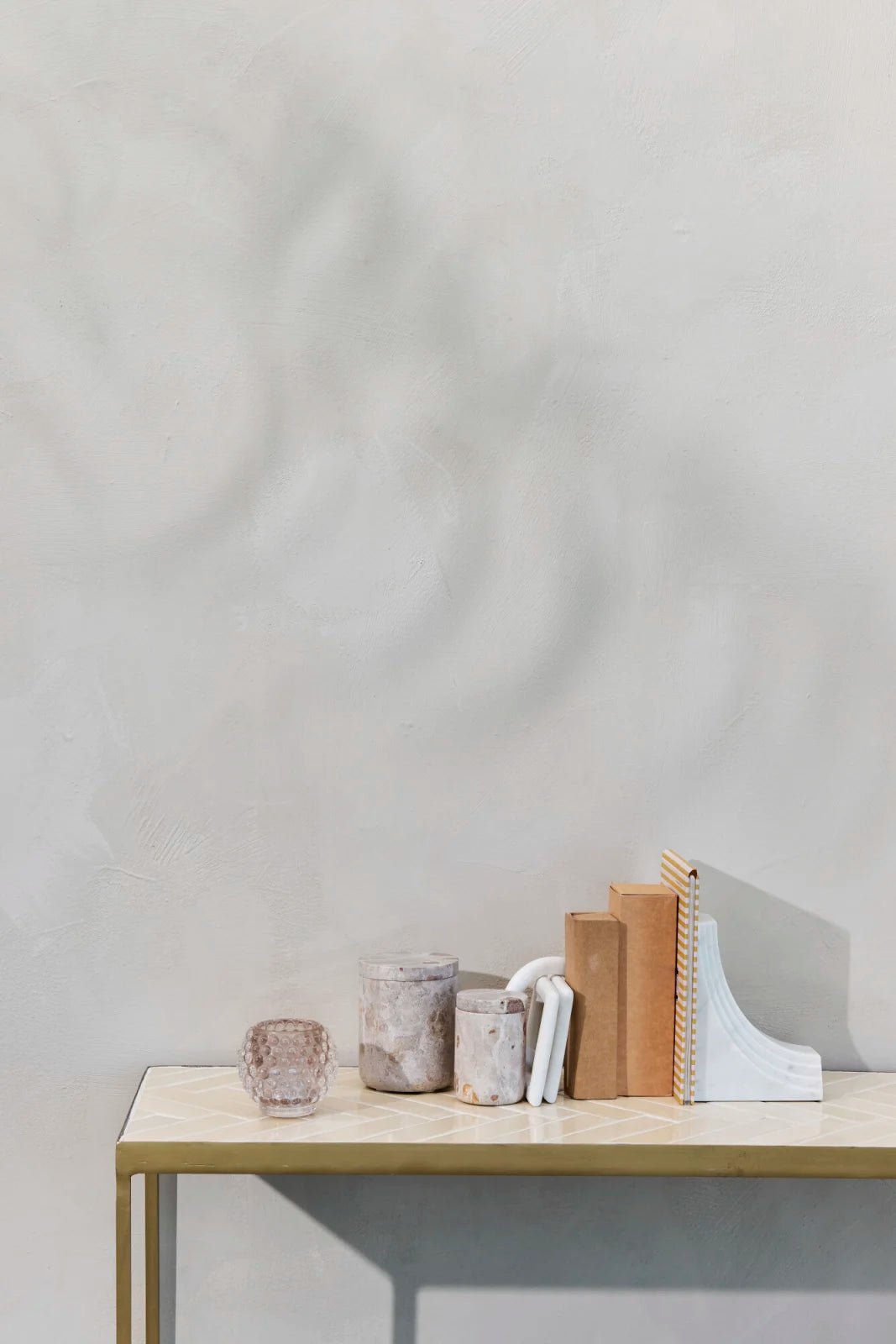 Lene Bjerre Ellia burk 9x6 marmor, Beige - Azalea Home