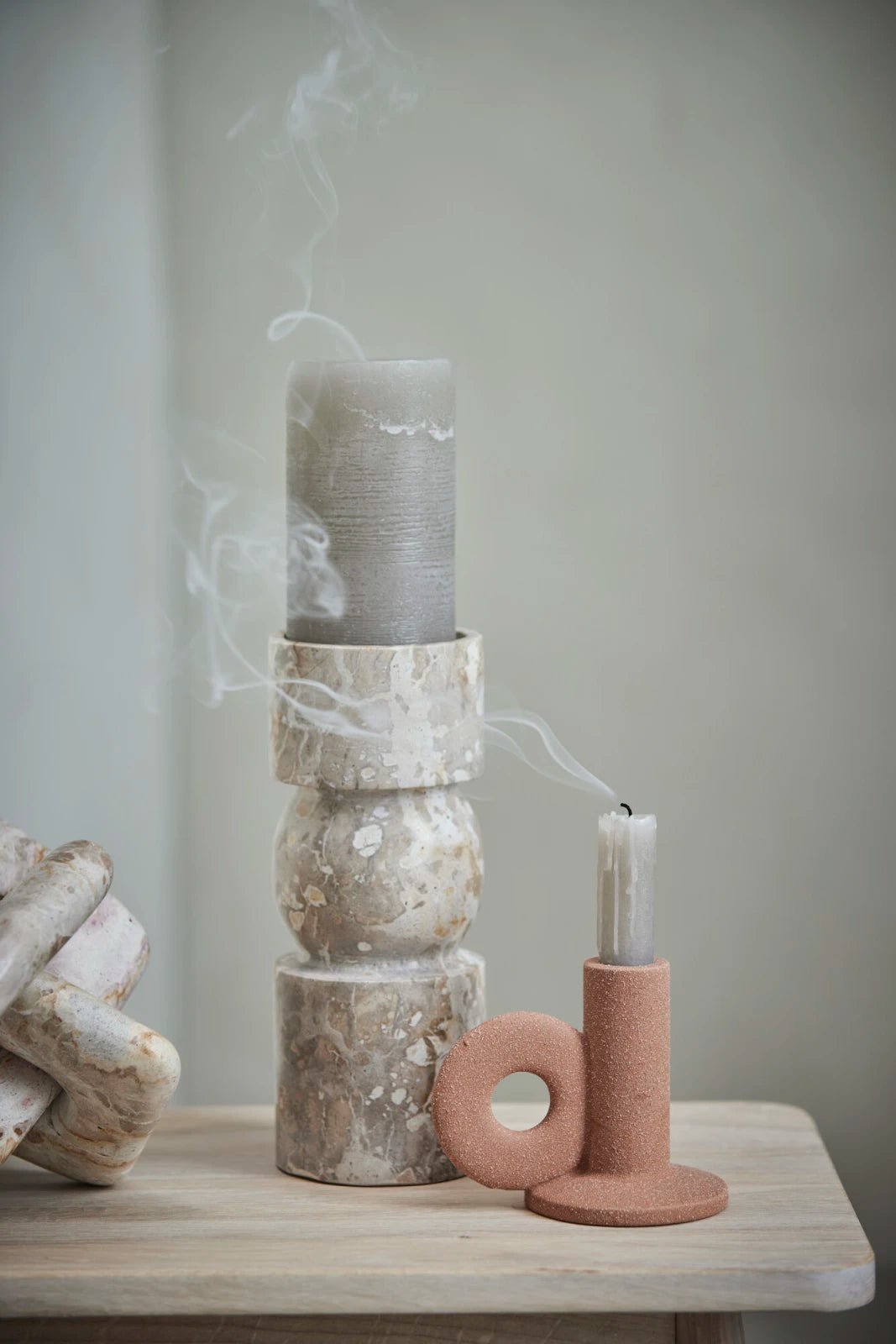 Lene Bjerre Ellia ljusstake H23, Linen - Azalea Home