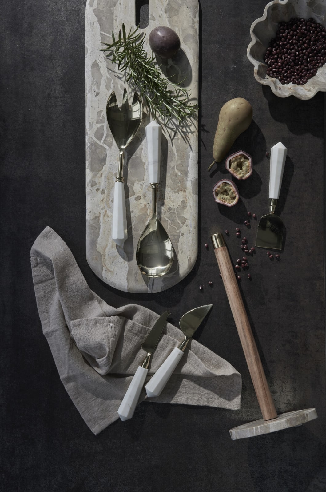 Lene Bjerre Ellia skärbräda marmor 60x20, Line - Azalea Home