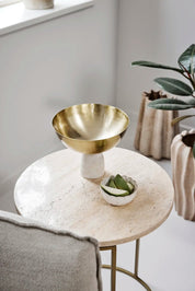 Lene Bjerre Ellivia skål 15,5x19 cm, Guld / vit - Azalea Home