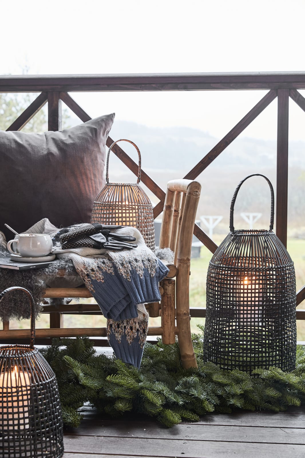 Lene Bjerre Hazel lykta H45, Svart - Azalea Home