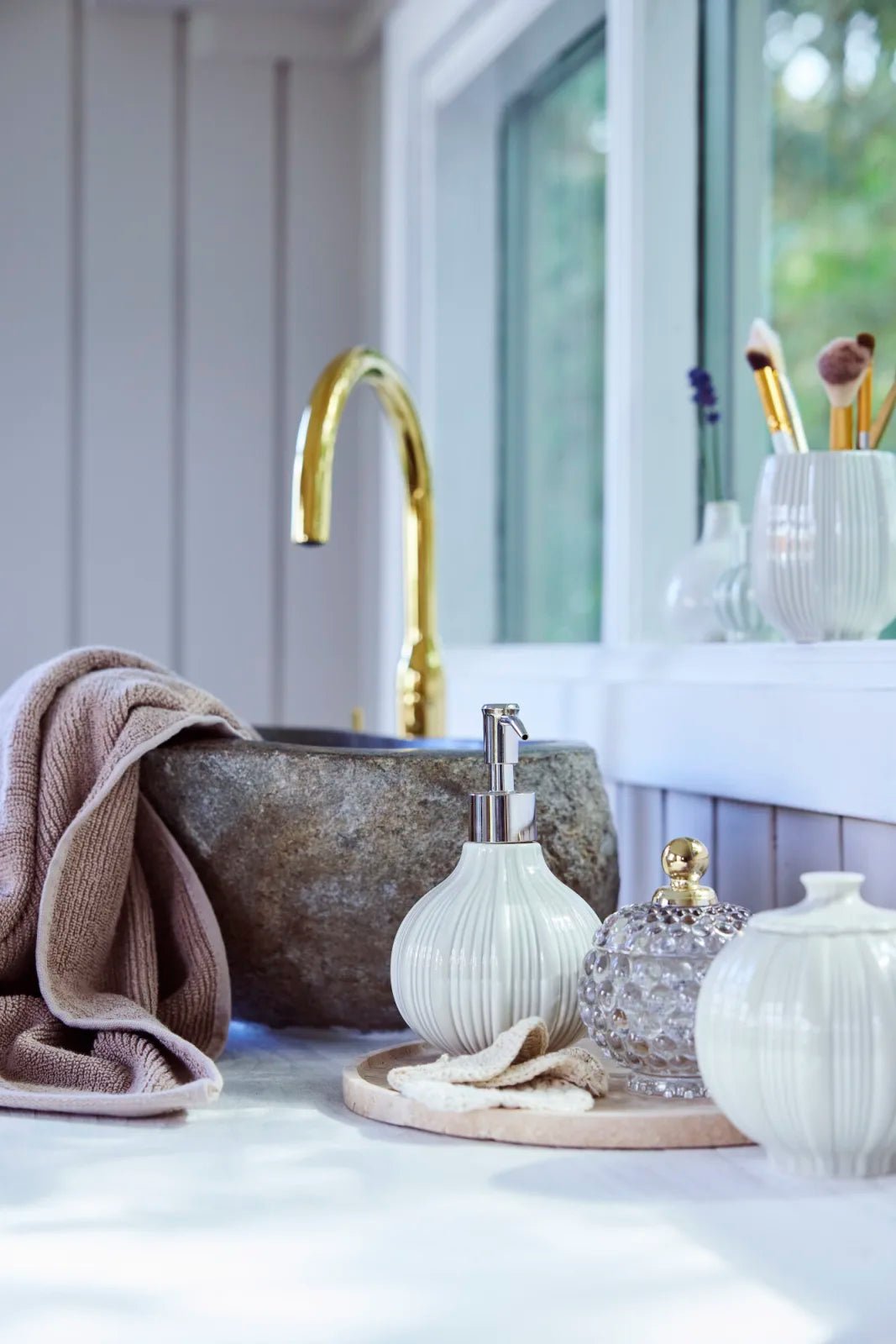 Lene Bjerre Lily Tvålpump H16,3 cm, Vit - Azalea Home