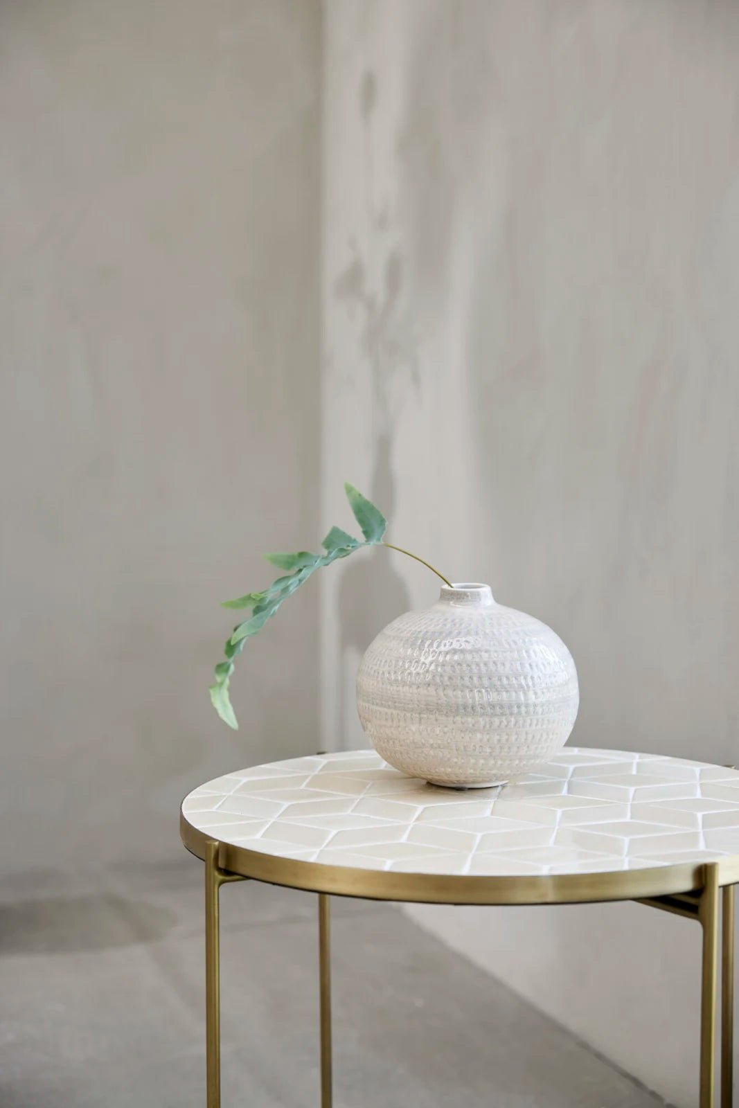 Lene Bjerre Marcera sidobord 2 - Pack, Linen / Guld - Azalea Home