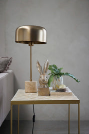 Lene Bjerre Marcera sidobord 45x45, Linen / Guld - Azalea Home
