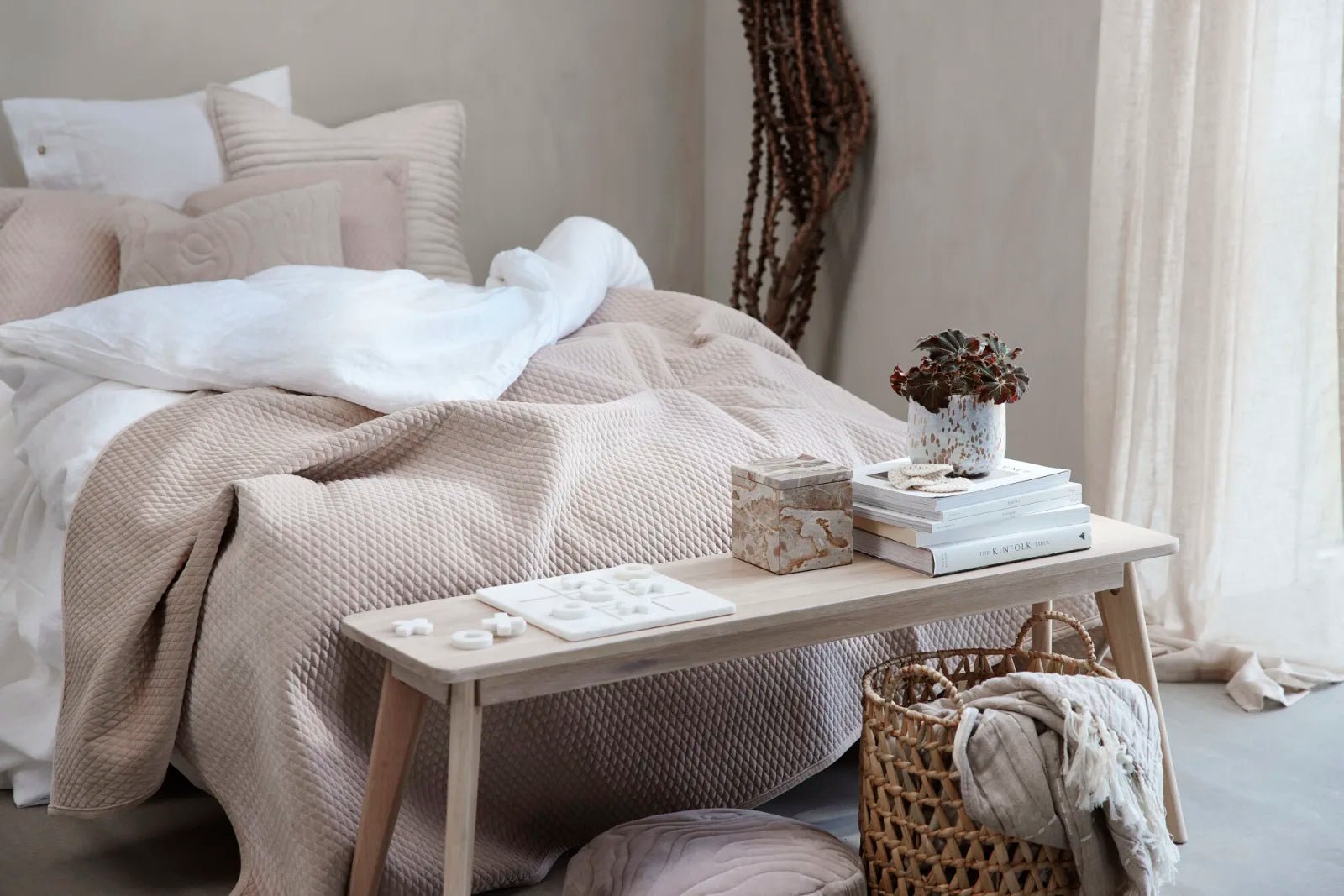 Lene Bjerre Marmilla Luffarschack marmor 25x25, Vit - Azalea Home