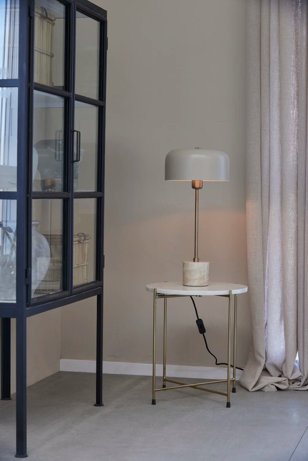 Lene Bjerre Marmilla Sidobord 2 - Pack, Vit / Guld - Azalea Home