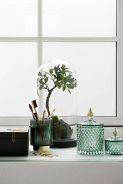 Lene Bjerre Miya Glasburk H10.5cm, Grön / Guld - Azalea Home