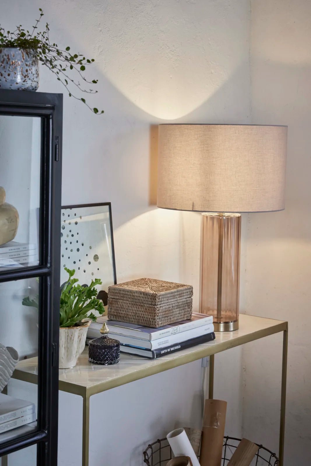 Lene Bjerre Miya Glasburk H10.5cm, Pearl / Guld - Azalea Home