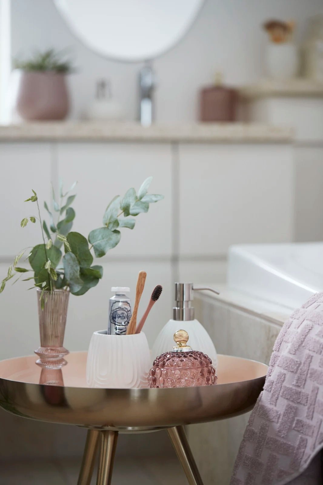 Lene Bjerre Miya Glasburk H11, Rose / Guld - Azalea Home