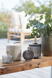 Lene Bjerre Miya Glasburk H17.5cm, Mörkgrå / Guld - Azalea Home