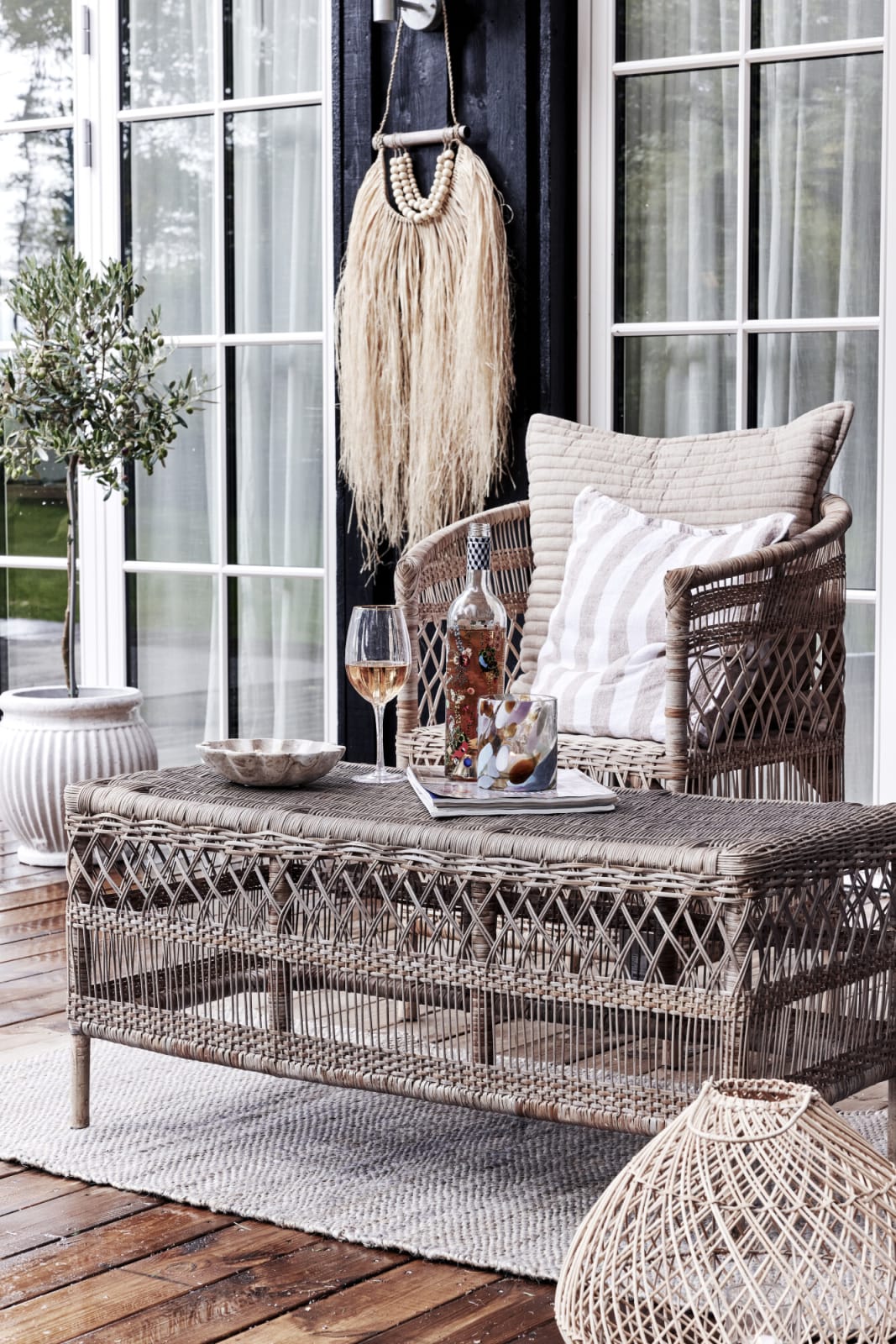 Lene Bjerre Norah utomhusbänk 100cm, Rotting - Azalea Home