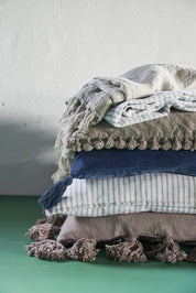 Lene Bjerre Olivia kudde 60x60 cm, Off White / Linne - Azalea Home