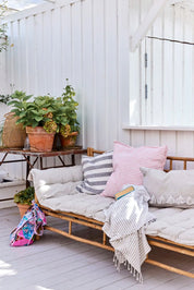 Lene Bjerre Olivia pläd 170x130 cm, Off White / Linne - Azalea Home