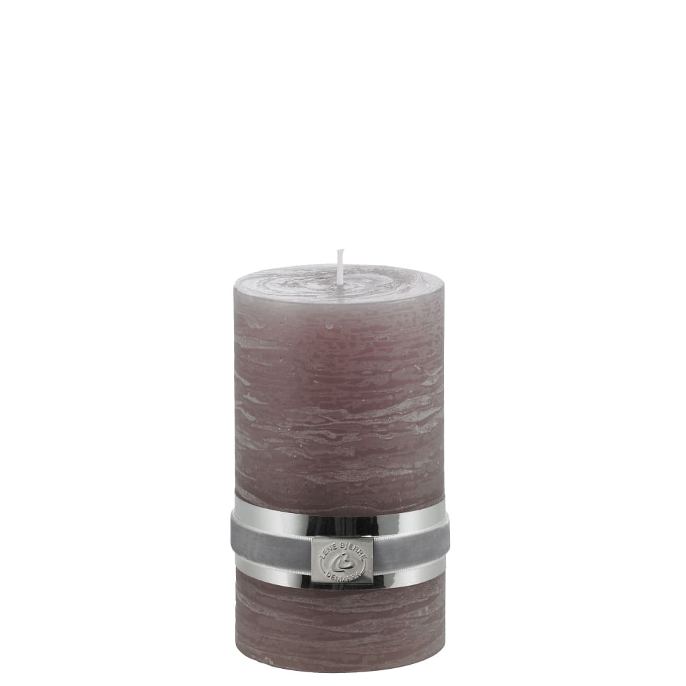 Lene Bjerre Rustik Blockljus H12.5, Dusty Aubergine - Azalea Home