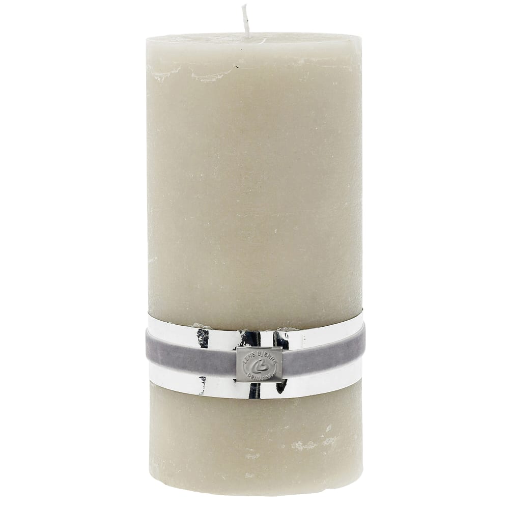 Lene Bjerre Rustik Blockljus H20, Silvergrå - Azalea Home