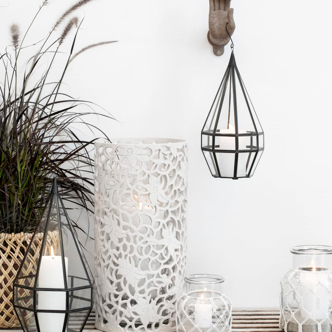 Lene Bjerre Rustik Blockljus H6, Vit - Azalea Home