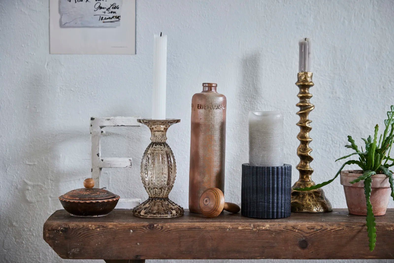 Lene Bjerre Sandi ljusstake D12 H30, Antikguld - Azalea Home