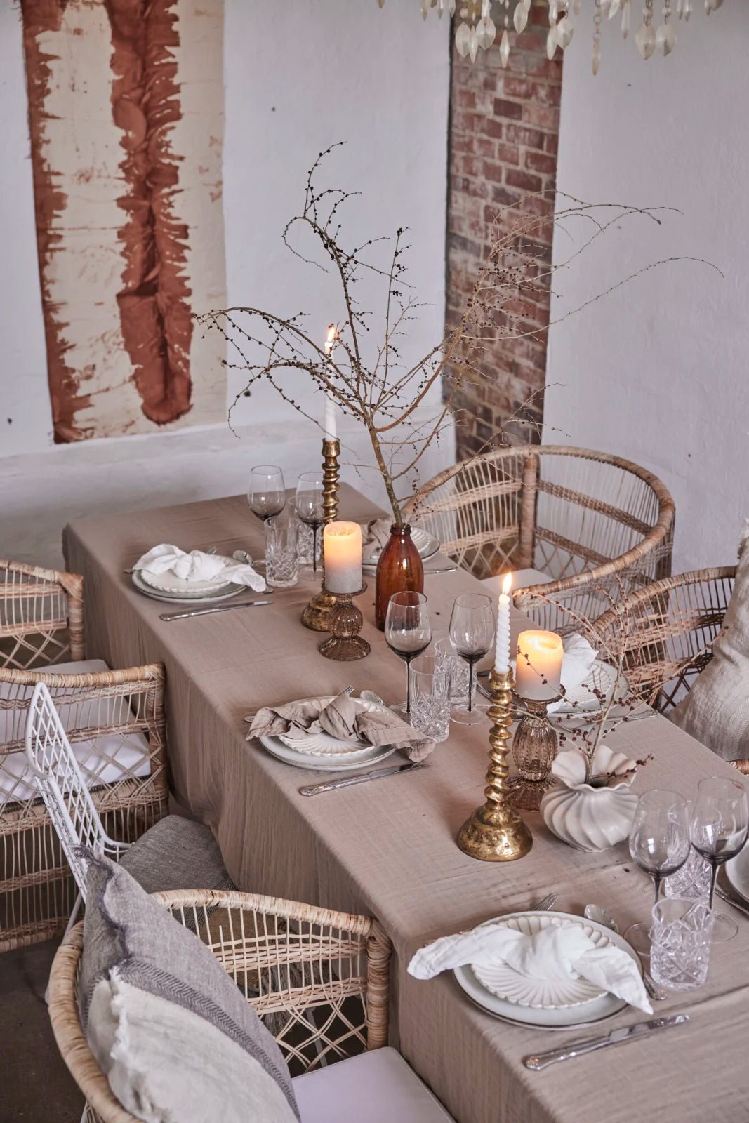 Lene Bjerre Sandi ljusstake D12 H39, Mässing - Azalea Home