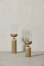 Lene Bjerre Sandia Ljuslykta Ø11,5X36,5, guld/klar - Azalea Home