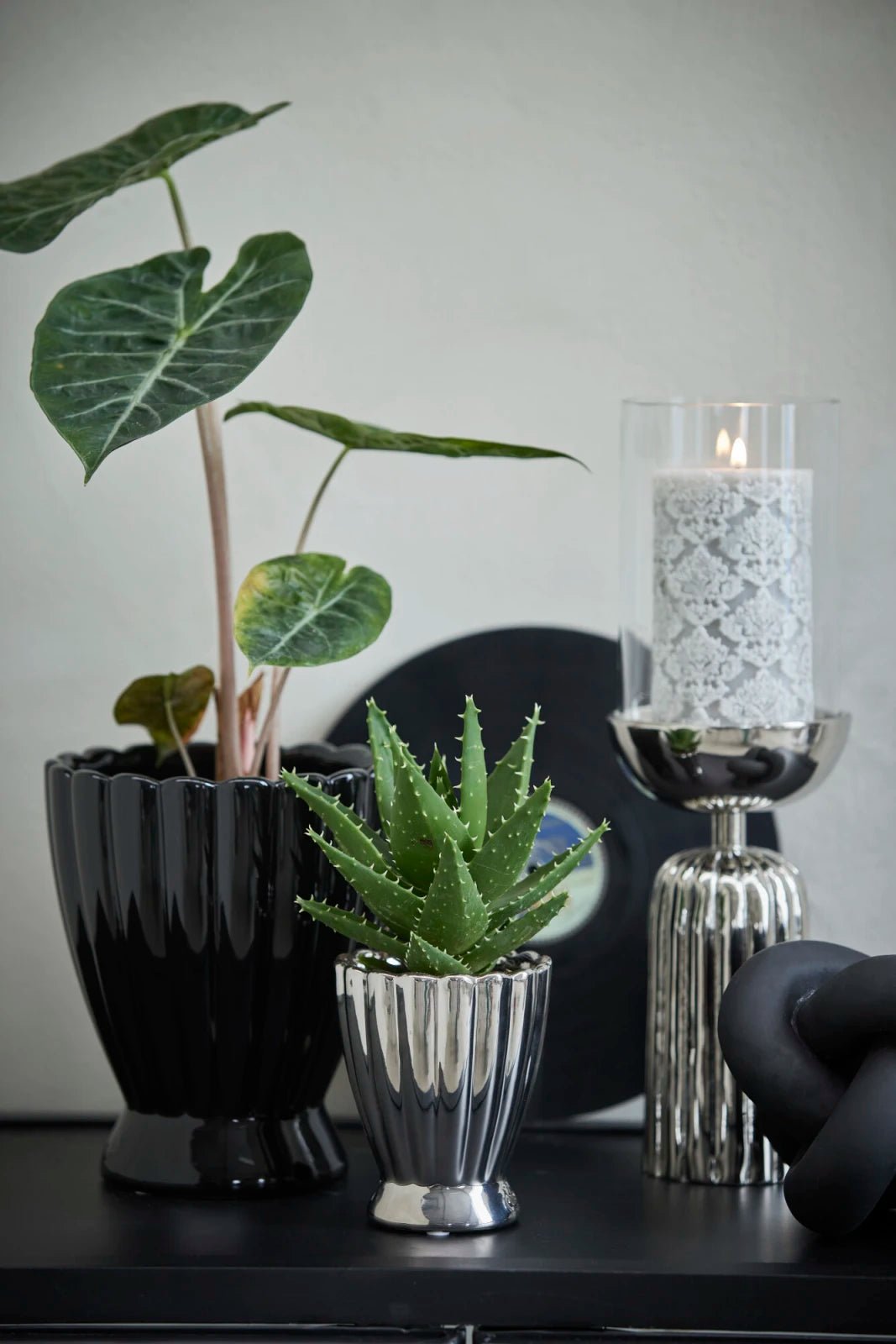 Lene Bjerre Sandia Ljuslykta Ø11,5X43,5, silver/klar - Azalea Home