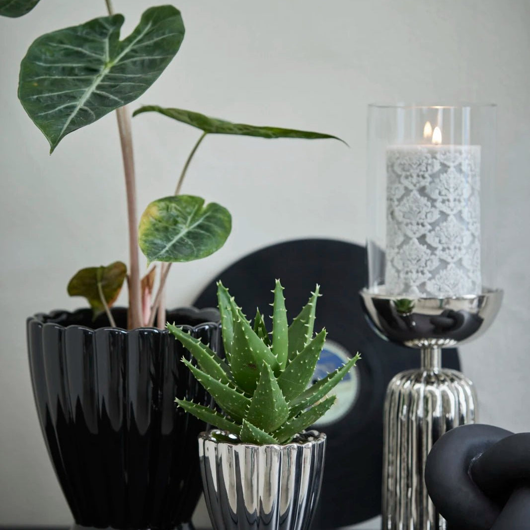 Lene Bjerre Shenella blomkruka Ø12.5 H15, Silver - Azalea Home