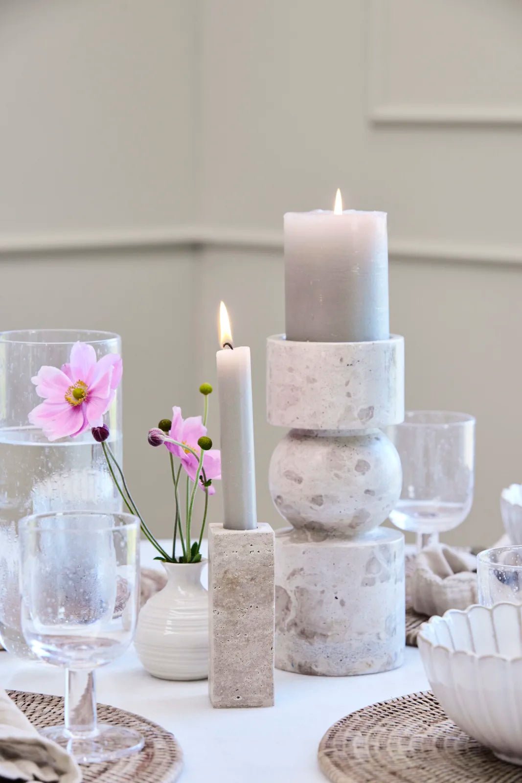 Lene Bjerre Travina ljusstake H11,5cm, Beige - Azalea Home