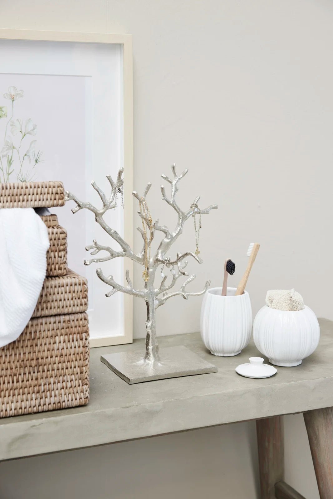 Lene Bjerre Tressa Smyckesträd Ø33, Silver - Azalea Home