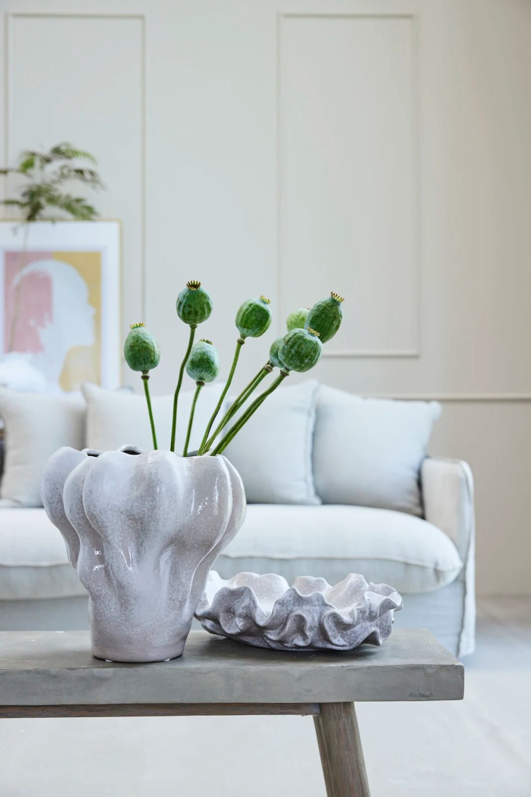 Lene Bjerre Viola Dekorationsskål 26cm, Off White - Azalea Home