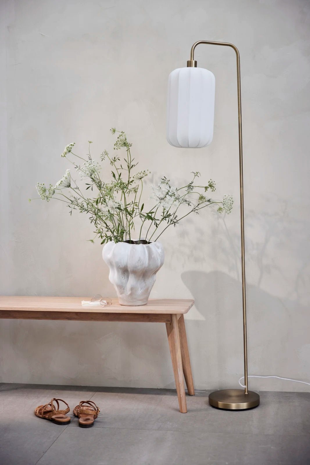 Lene Bjerre Viola vas, Linen / Vit - Azalea Home