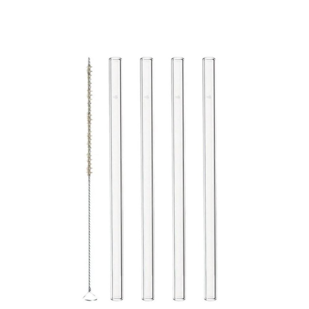 Leonardo Ciao Sugrör Glas 15cm 4 - pack inkl Borste - Azalea Home