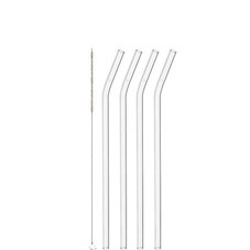 Leonardo Knik Sugrör Glas 23cm 4 - pack inkl Borste - Azalea Home