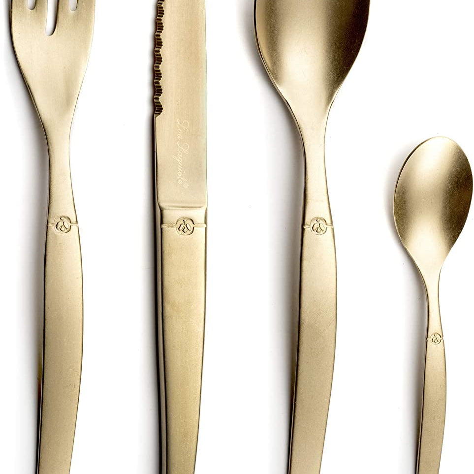 Lou Laguiole Jet Bestickset 16 delar stonewash champagne - Azalea Home
