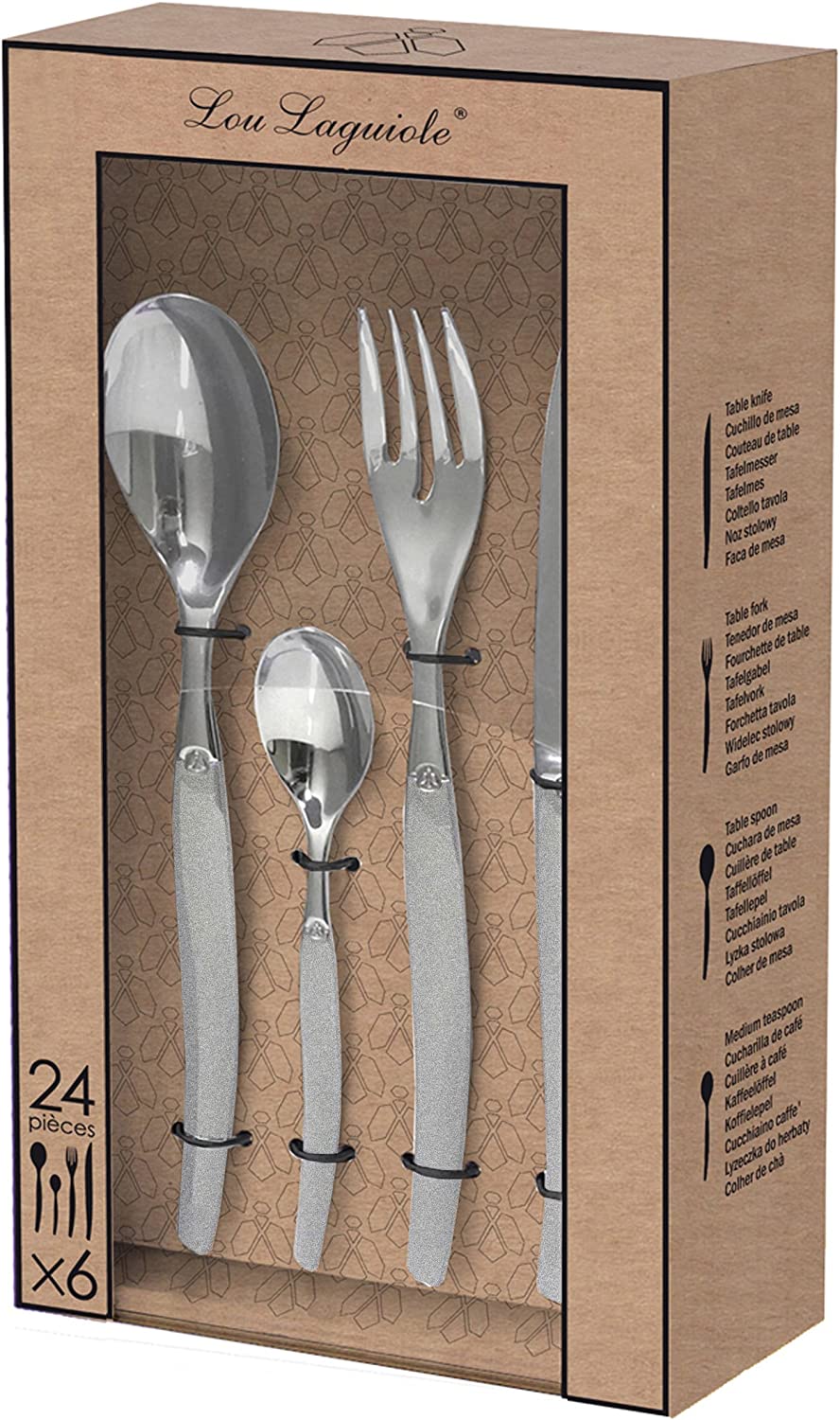 Lou Laguiole Jet Bestickset 24 delar Satin - Azalea Home