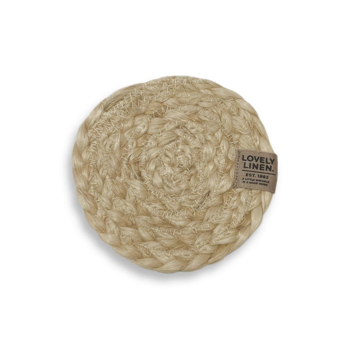 Lovely Linen BREEZY Glasunderlägg 4 - Pack Ø10, Beige - Azalea Home