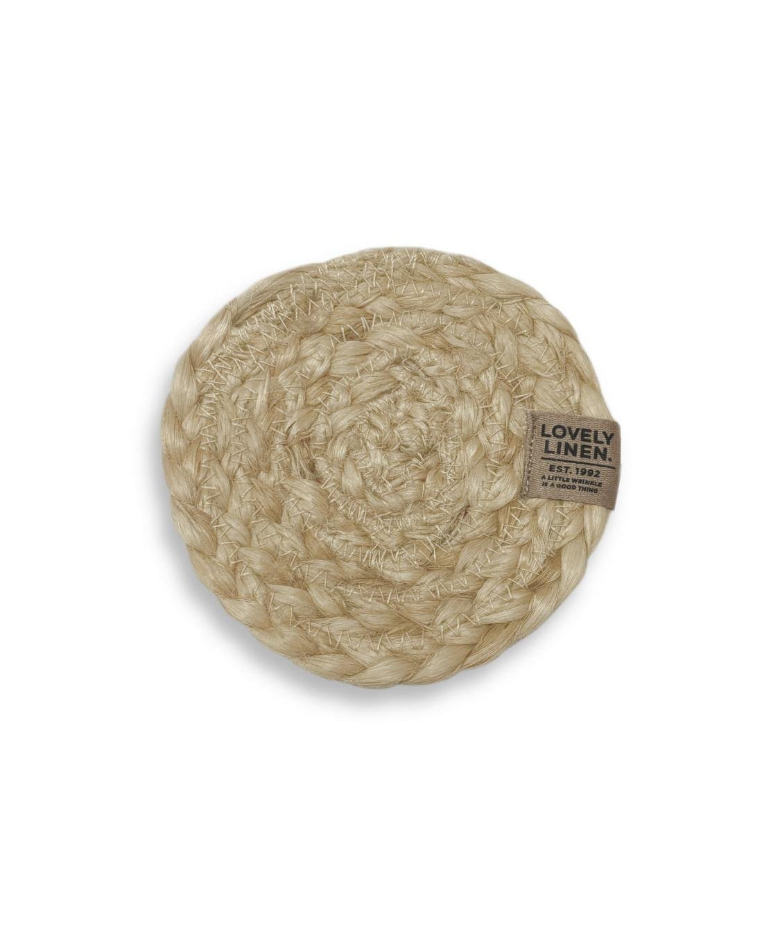 Lovely Linen BREEZY Glasunderlägg 4 - Pack Ø10, Beige - Azalea Home