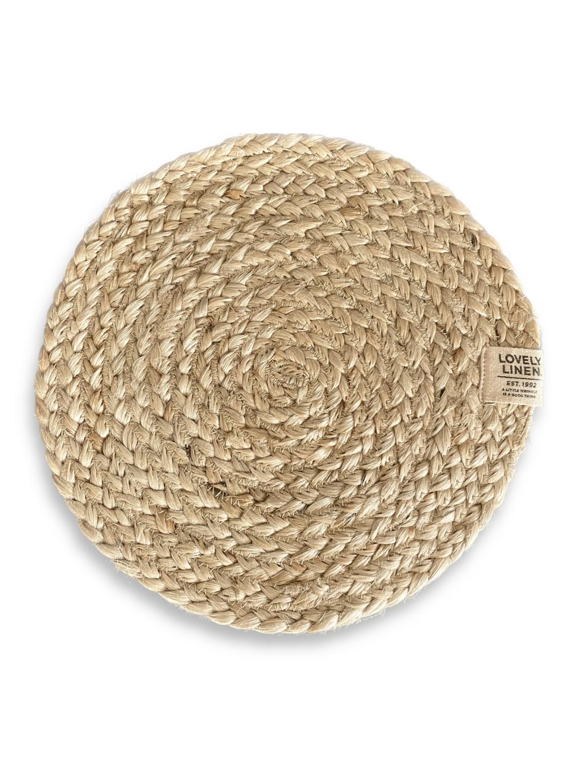 Lovely Linen BREEZY Grytunderlägg Ø25, Beige - Azalea Home